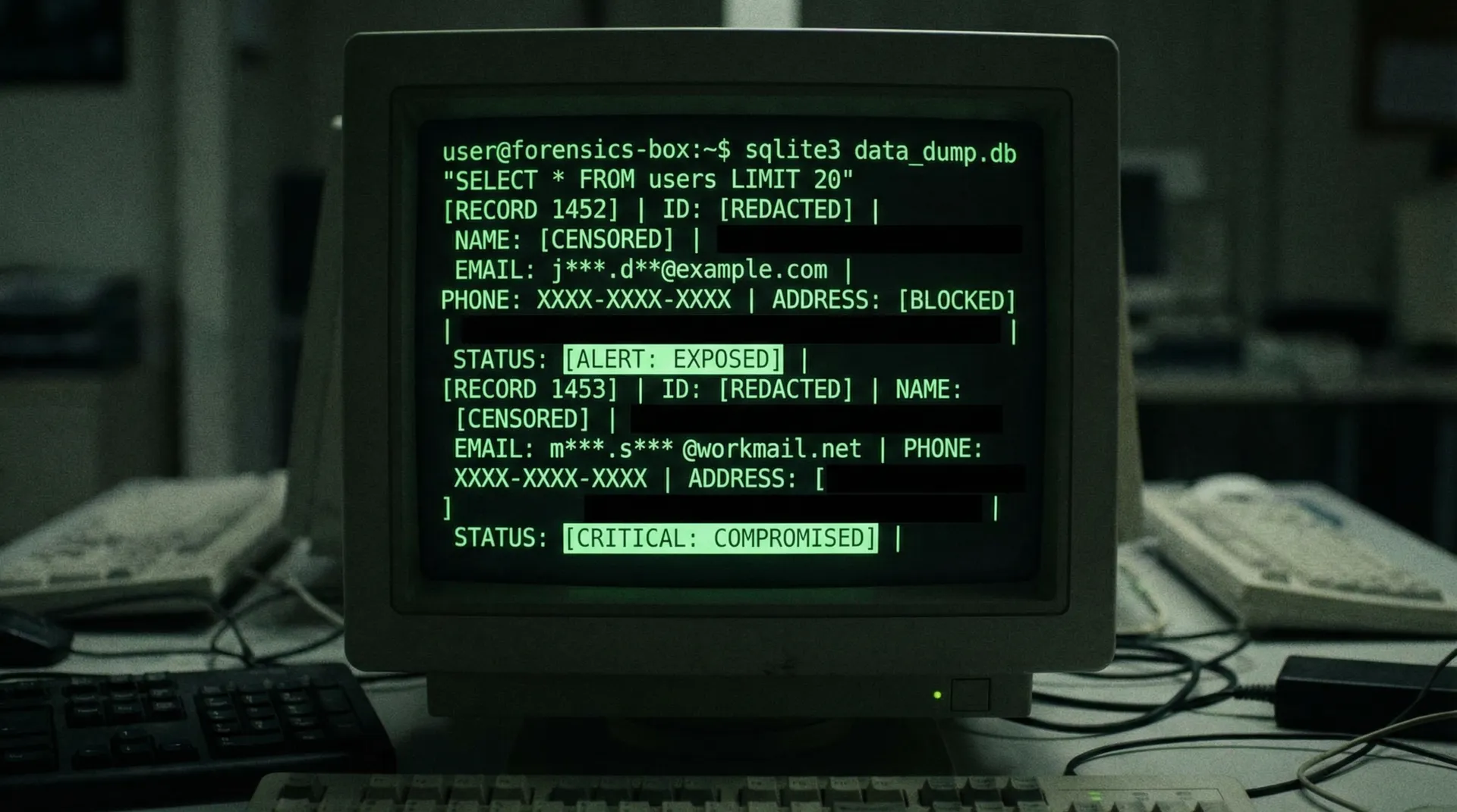 [截图] 显示了泄露数据库的终端查询界面 - 91视频 独家证据
